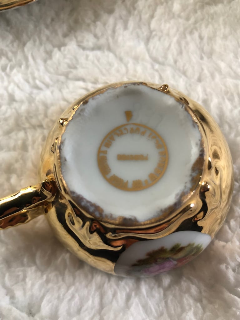 Vintage Fine Porcelain China Gold Plated Tea Set