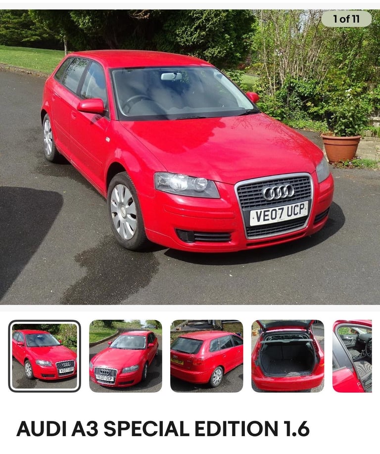 Audi, A3, Hatchback, 2007, Manual, 1595 (cc), 5 doors