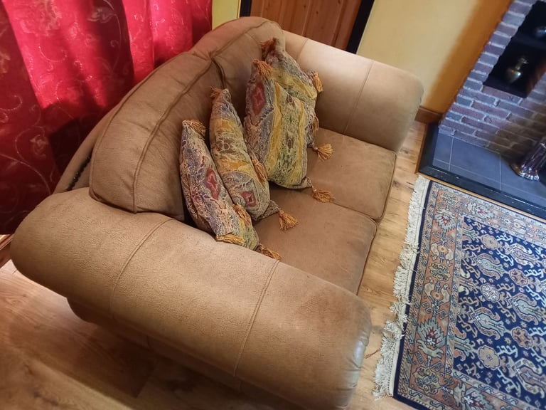 Nubuck Leather Sofas x2 by Thomas Lloyd  - Delivery Maybe Possible