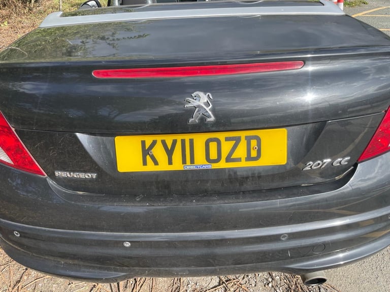 PEUGEOT 207 CC 1.6 VTI GT CONVERTIBLE 11 REG BLACK MOT MARCH 3RD 2026 SERVICE HISTORY LOW INSURANCE