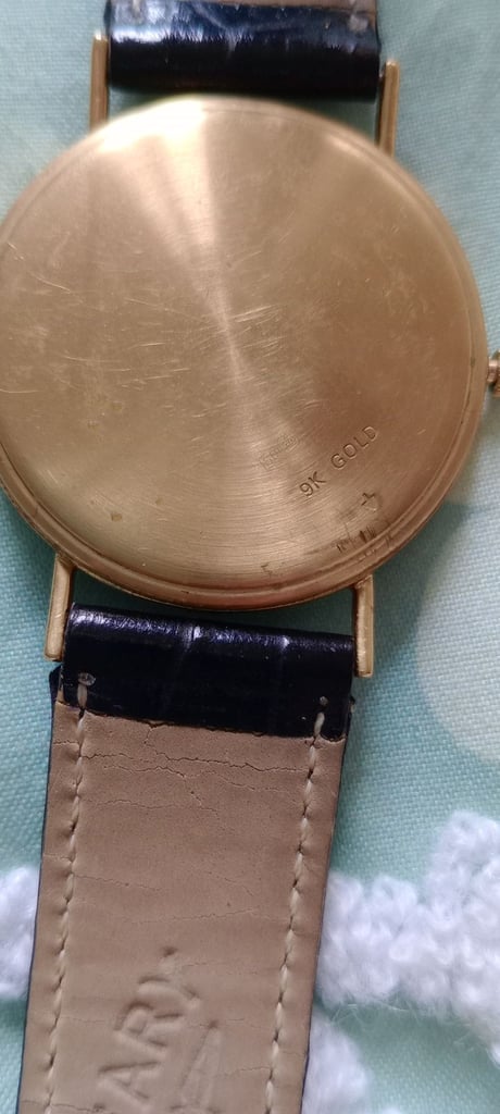 Rotary 9k gold watch leather strap not working 
