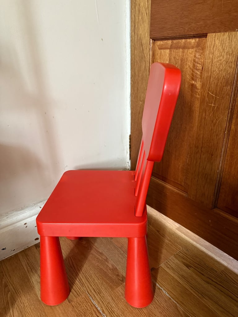 Red Ikea children’s chair 