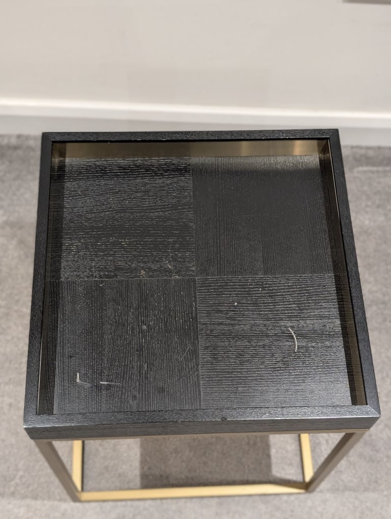 Black & brushed brass side table