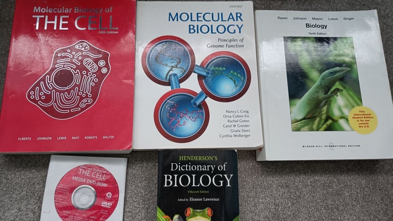 University Biology Books. 3 Hardbacks and more! Raven, Molecular Biology and The CELL.