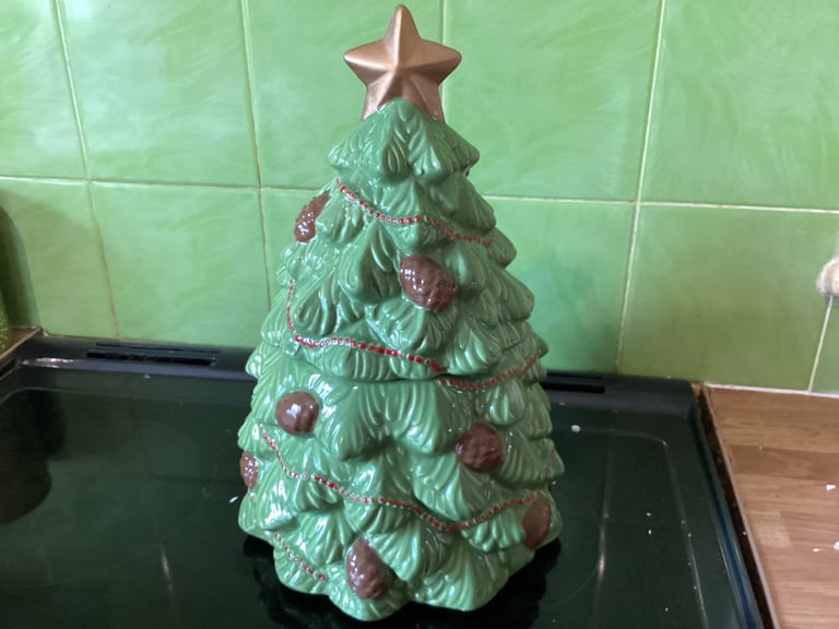 Harry Slatkin Homeworx Ceramic Christmas Tree candle jar