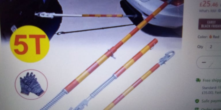 image for TOWING POLE - 5 TON- with Spring Shock Damper NEW