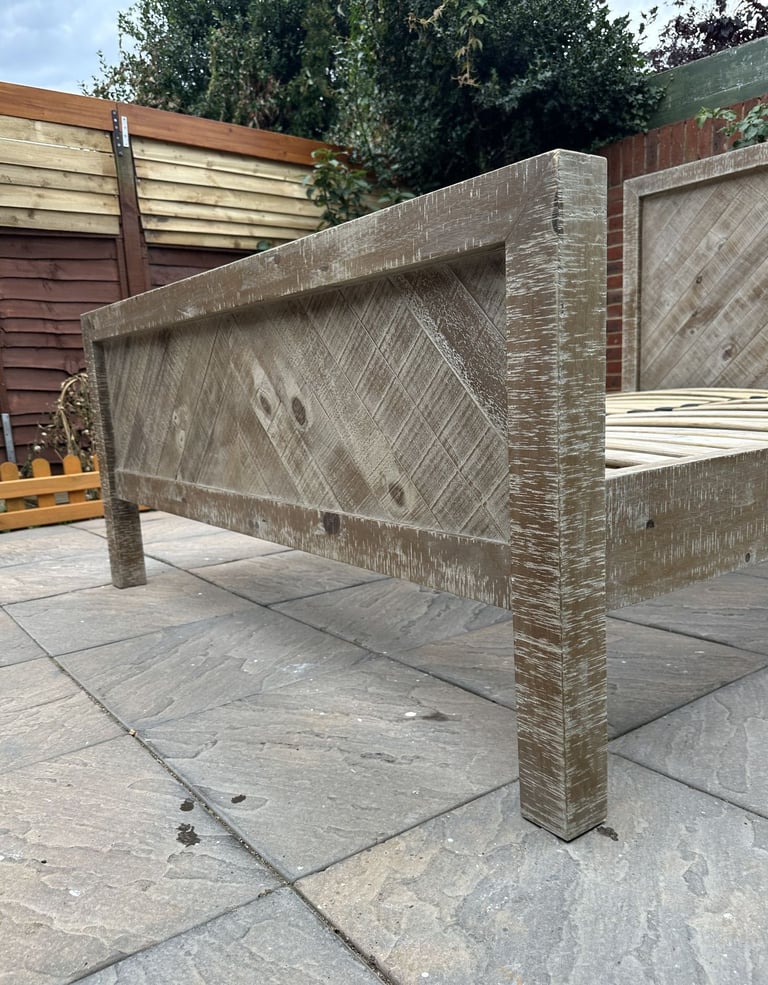 Barker & Stonehouse Reclaimed Wood 4FT6 Double Size Bed Frame - Great Condition
