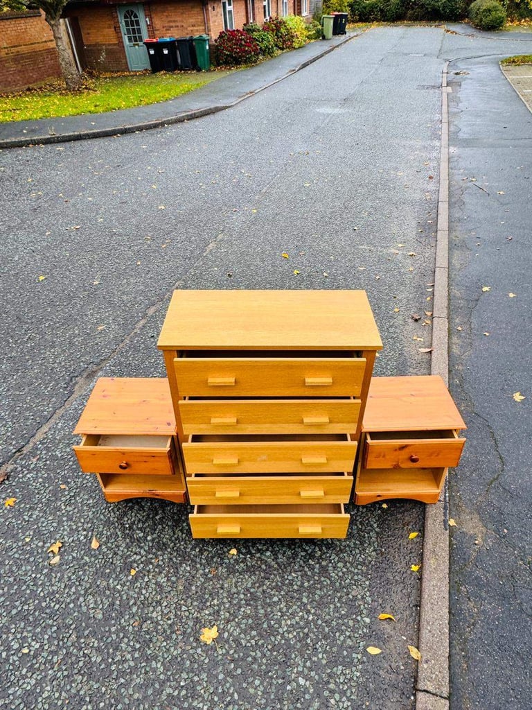 image for Chest of drawers with bed side tables 