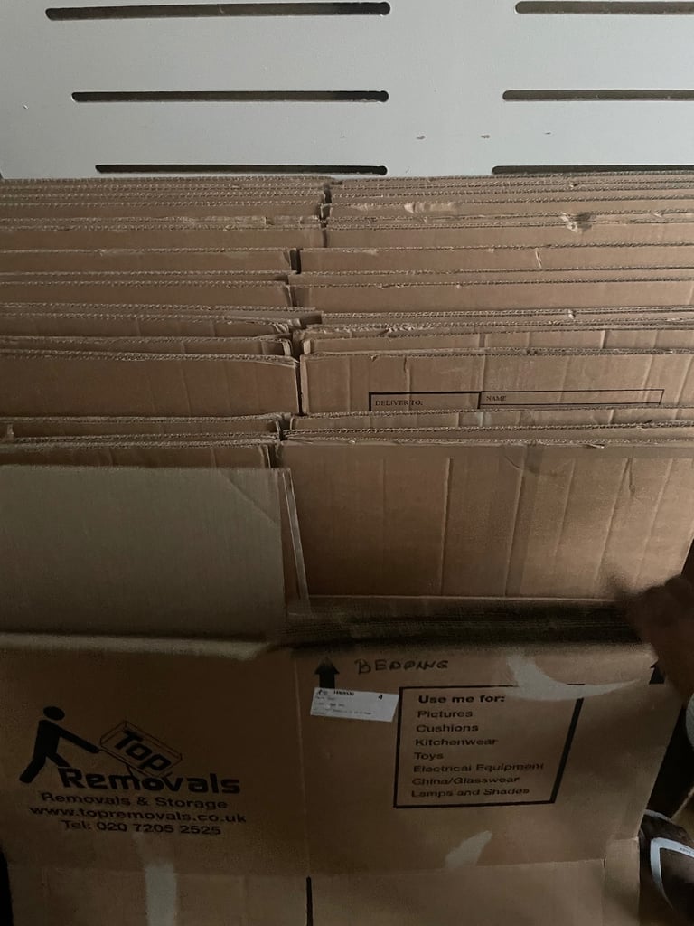 Used Removal boxes and wrapping paper and plastic CLEARANCE