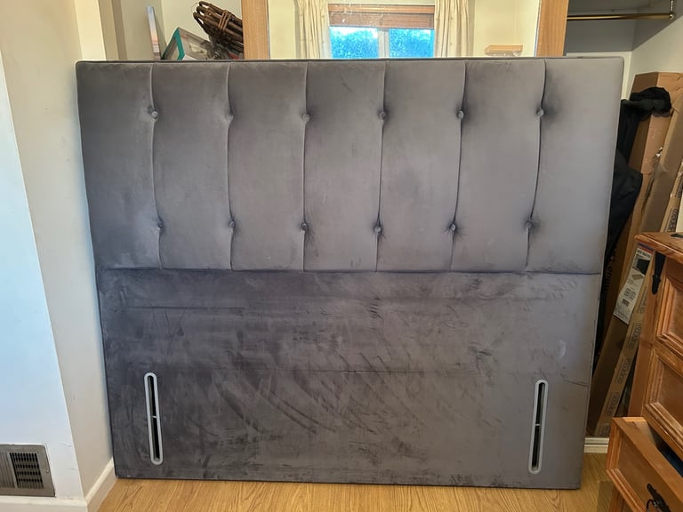 image for Grey velvet headboard