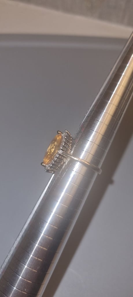 9ct Yellow Gold 0.15ct Diamond And Citrine Cluster Ring