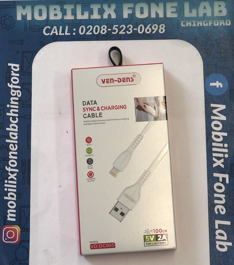 image for Apple iPhone USB Data Cable VENDENS Fast Charging Available for All iPhone Models