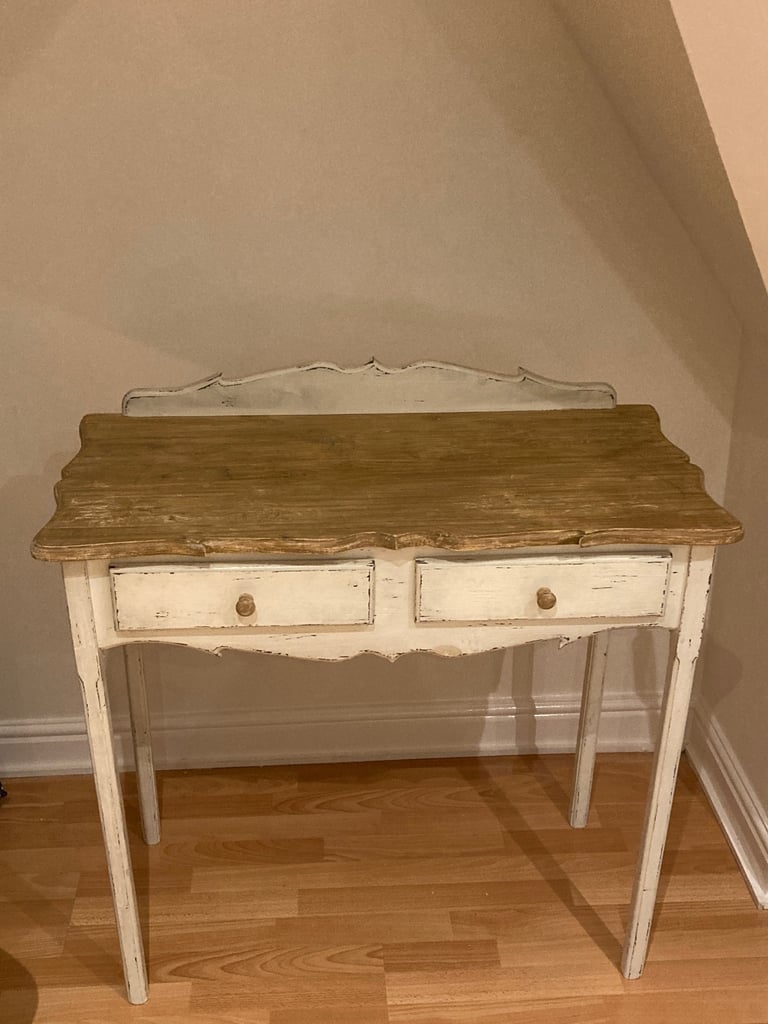 image for Shabby chic dressing table with wooden top 