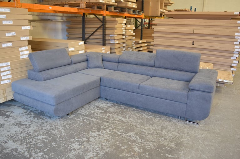 image for Ex Display Asto Corner sofa bed - Grey