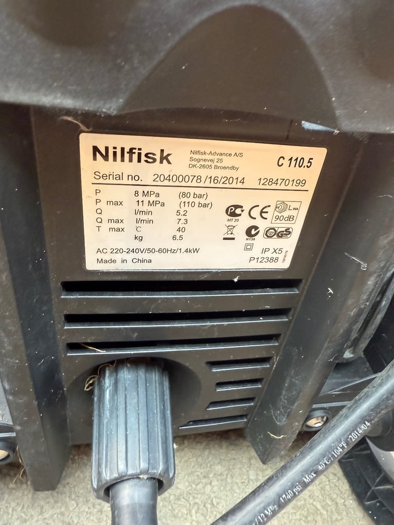 Nilfisk pressure washer in good condition selling as spares or repair