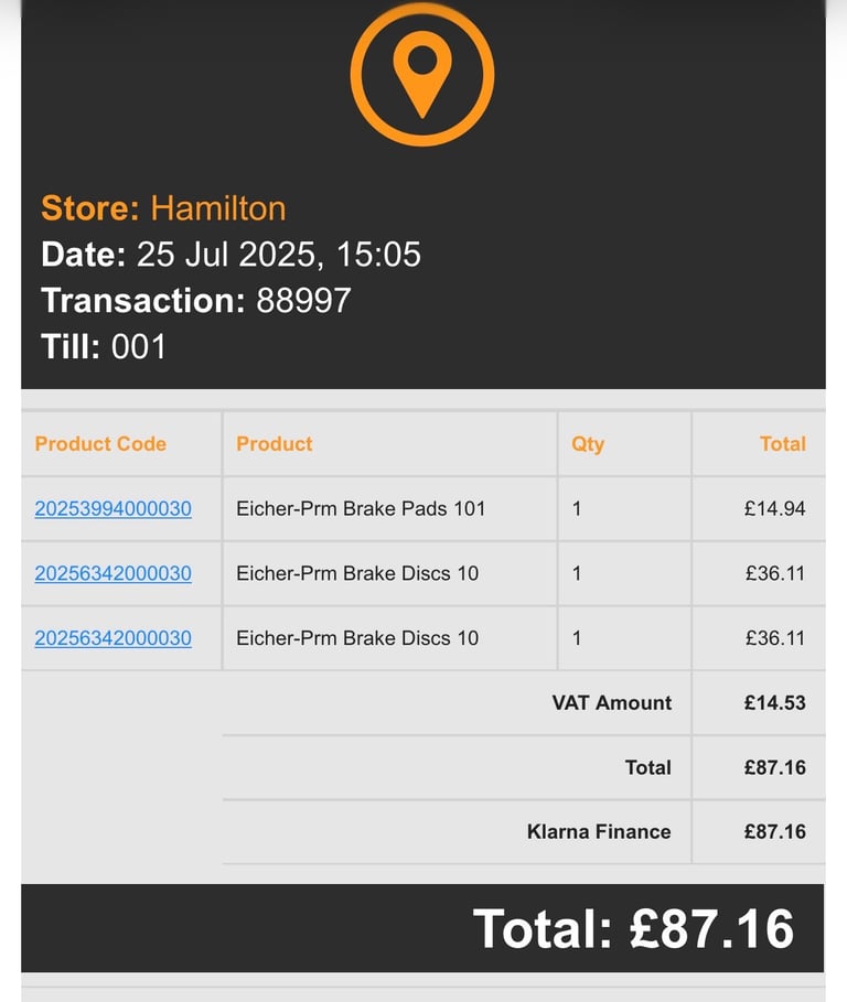 Brand new pads and discs 