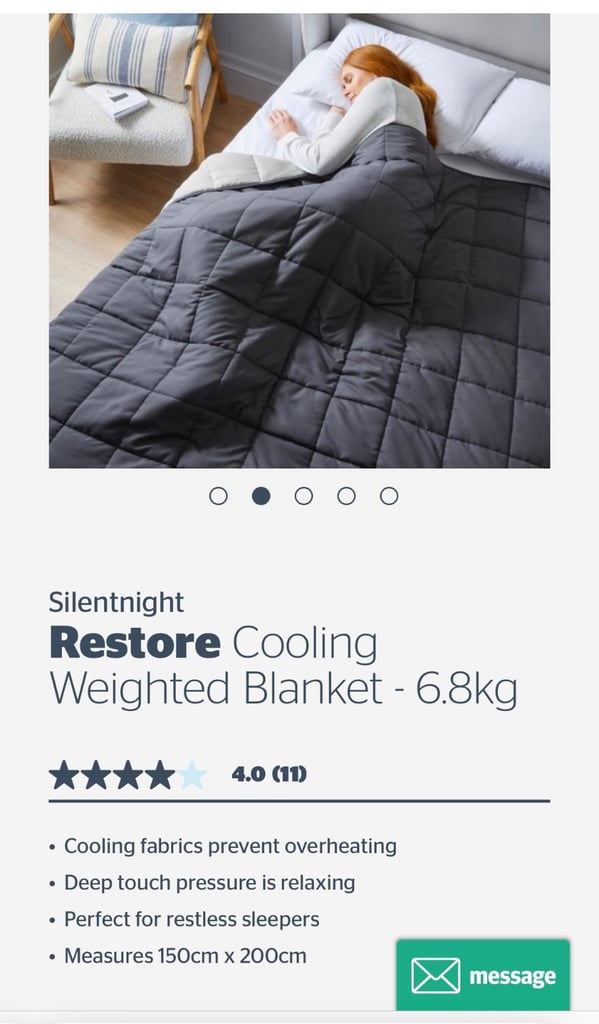 Silentnight Grey Weighted Blanket 6.8kg