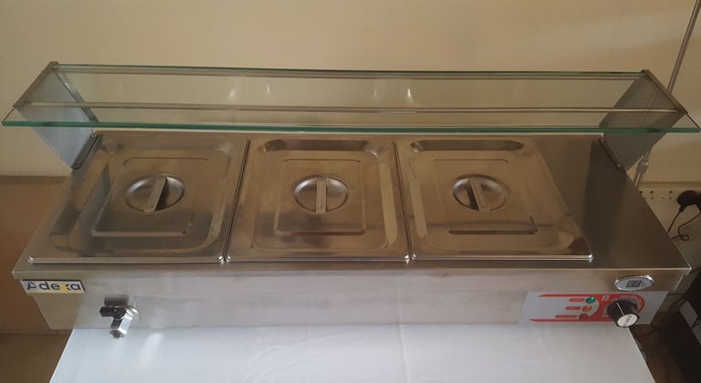 Bain Marie - Commercial Heated Display unit with glass surround (counter top)