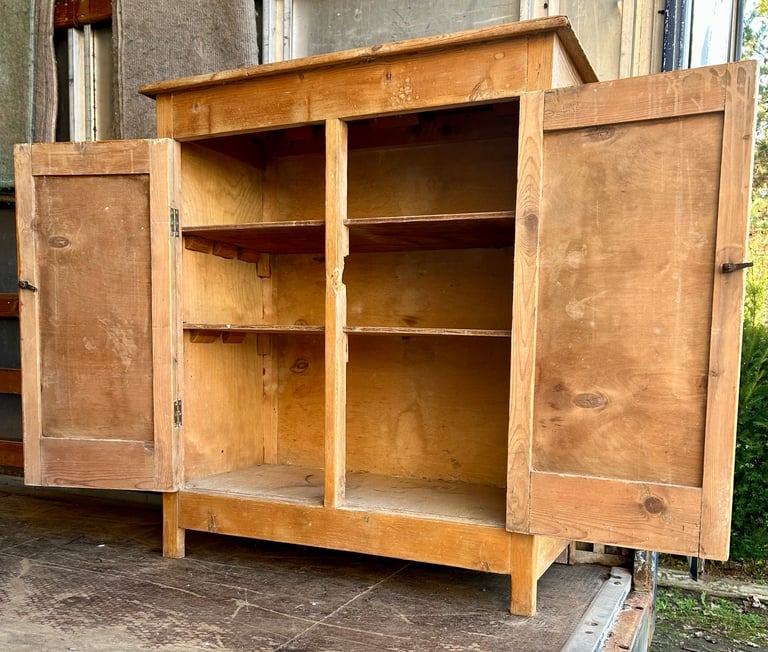 Old pine/ply panel 1920s/30s cupboard
