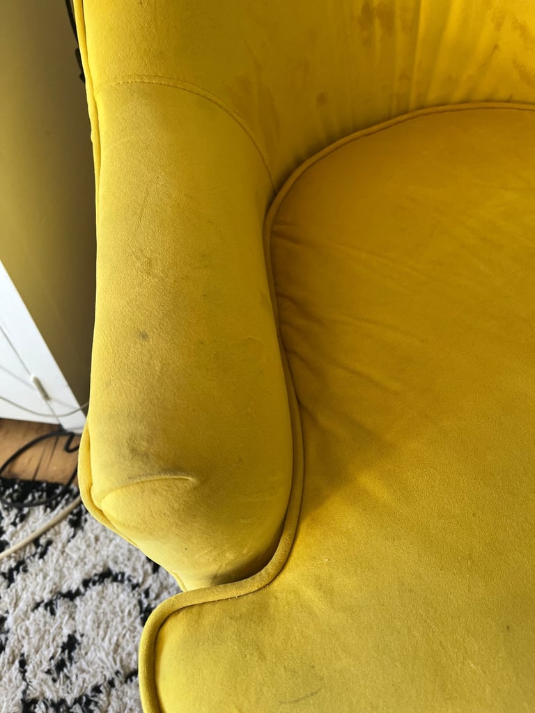 Velvet Chair Yellow