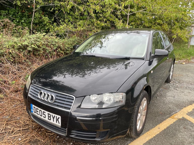 AUDI A3 2.0 TDI SE AUTOMATIC 05 REG BLACK 3 DOOR MOT AUGUST 2026 SERVICE HISTORY 48+MPG
