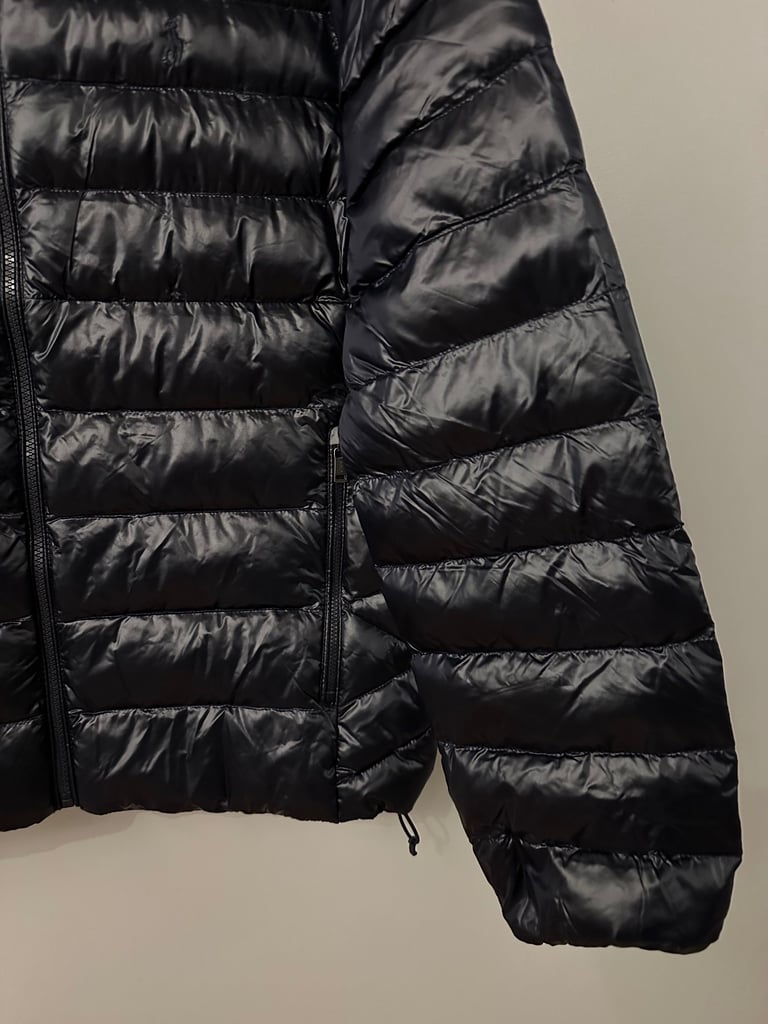 Polo Ralph Lauren Terra Glossy Insulated Bomber Jacket Navy Size M