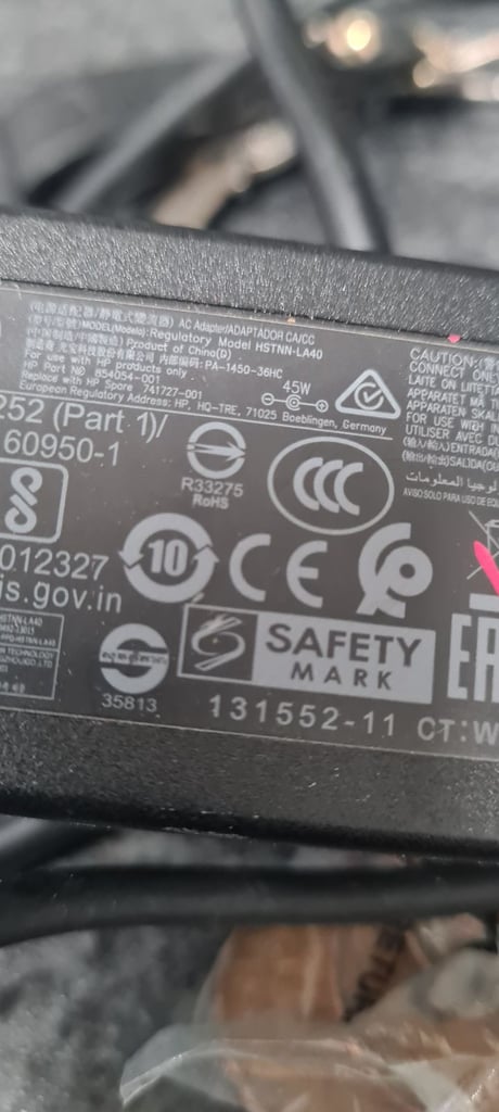 Genuine HP PSU Laptop Adapter HSTNN-LA40  19.5V 2.31A 45W blue