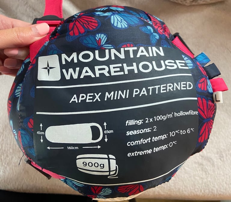 image for Mountain Warehouse Junior sleeping bag - up to 160cm - used once indoors