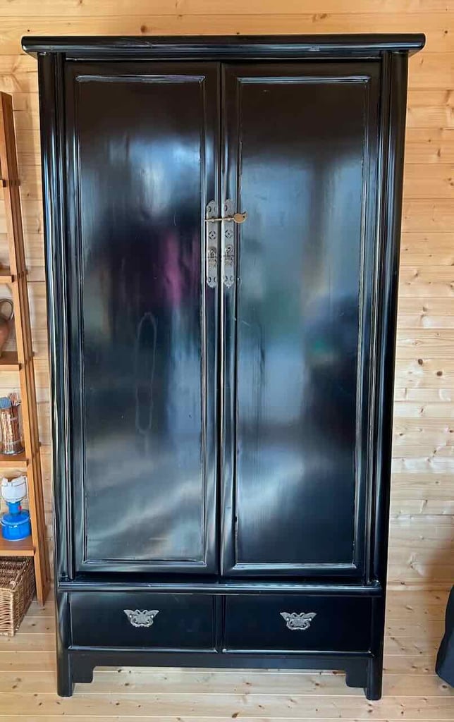 image for Chinese Black Lacquered Wardrobe
