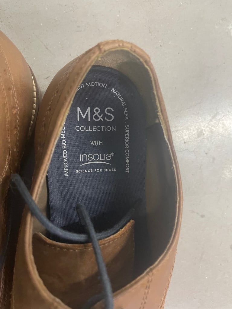 M&S Collection improved Comfort Brown Men’s Lace Up Shoe UK Size 7.5