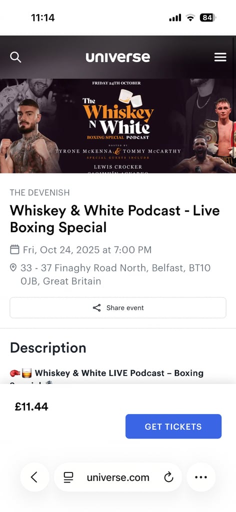 Whiskey and white podcast tickets 