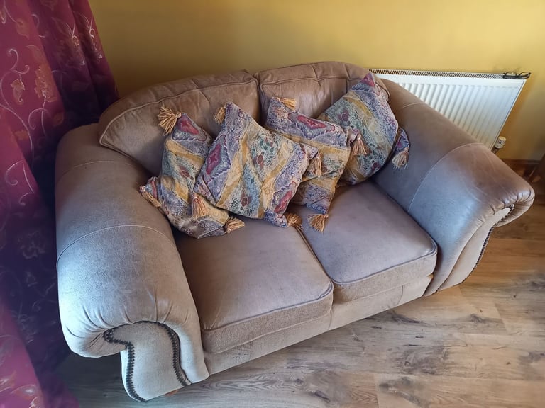 Nubuck Leather Sofas x2 by Thomas Lloyd  - Delivery Maybe Possible