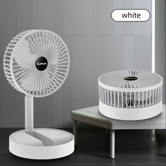15.24 Cm Folding Portable Telescopic Floor/USB Desk Fan With 2000mAh Rechargeable Battery,3 Speeds 