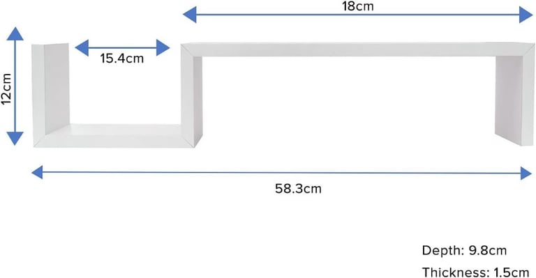 Gatton Design Floating Shelves (Up and Down)- Grey, Black, White