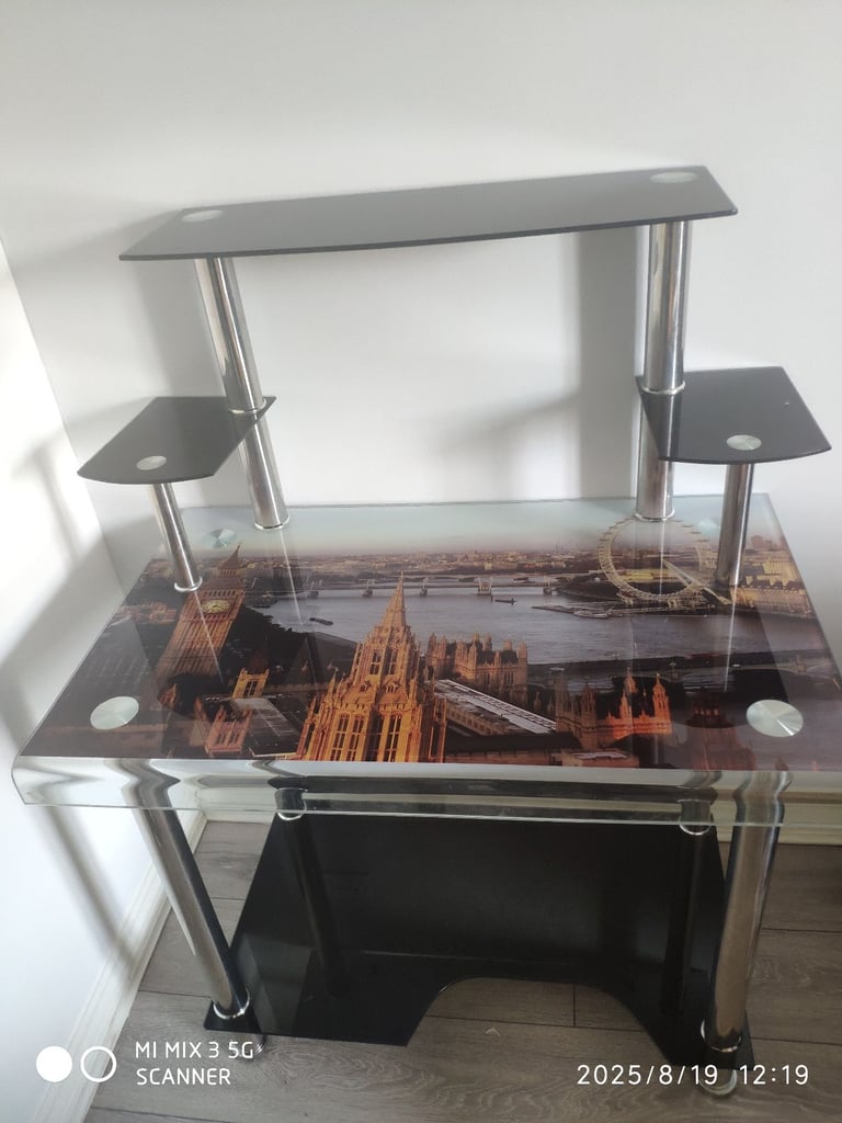 used glass computer desk 
