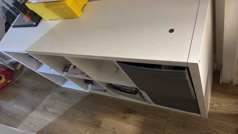 image for IKEA Kallax white bookshelf 