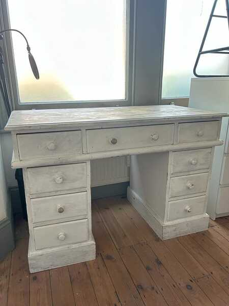 Vintage White Wooden Desk