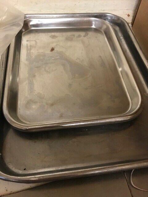image for Steel Food Display Trays and mixing bowl and large saucepan 