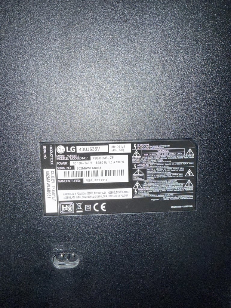LG 43UJ635V 43 inch 4K UHD LED TV