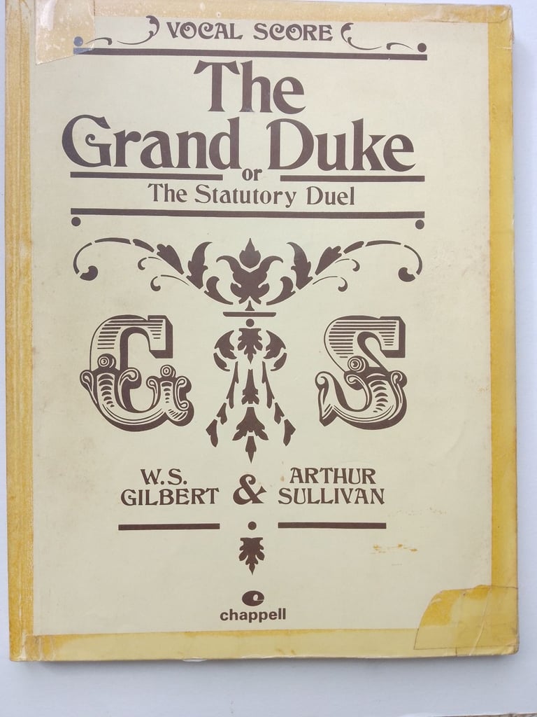 image for GILBERT AND SULLIVAN THE GRAND DUKE VOCAL MUSIC SCORE