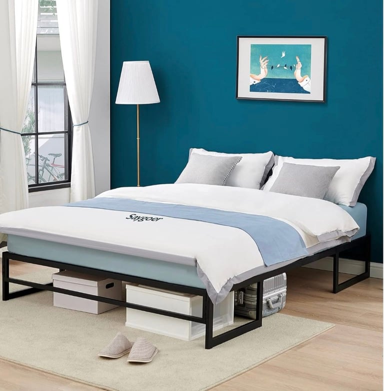 Double Bed Frame Base 31.5cm Metal Platform Mattress Foundation. RRP £65