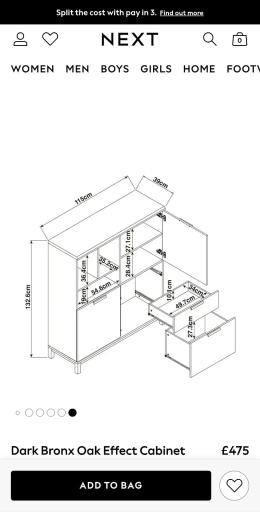 Next Bronx Oak Effect Cabinet 