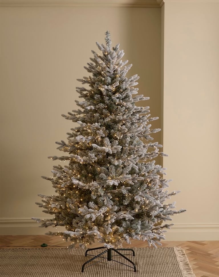 7ft pre lit Snowy Grand Fir tree