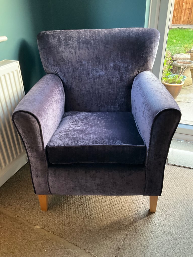 image for Purple Velvet Occasional Chair