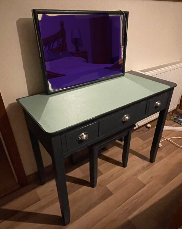 image for Grey dressing table and stool