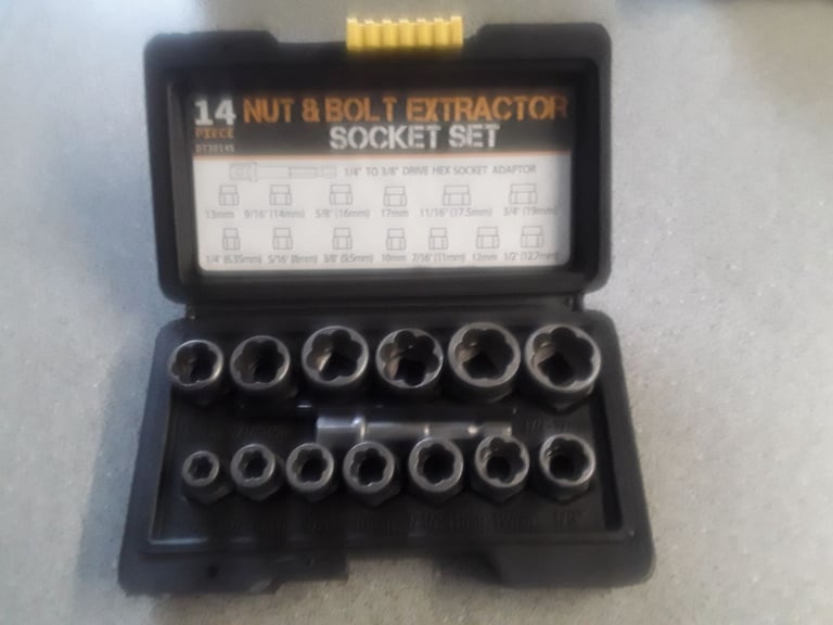 image for 14 piece nuts and bolts extractor socket set suitable for ratchet and buzz gun new set 