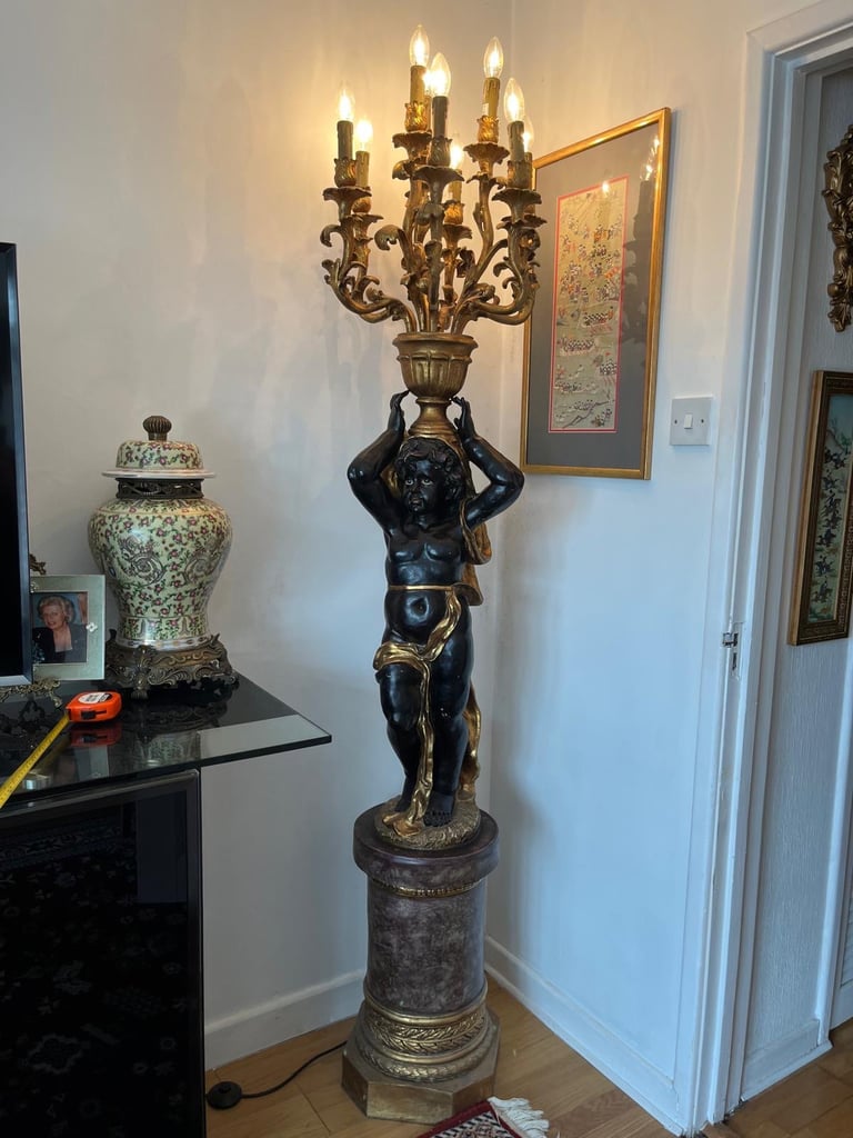A pair blackamoor floor lamps 