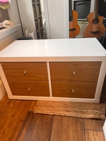 IKEA Kallax unit with 4 'oak' drawers | in Linlithgow, West Lothian |  Gumtree