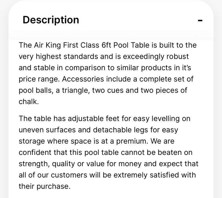 Pool table with accessories