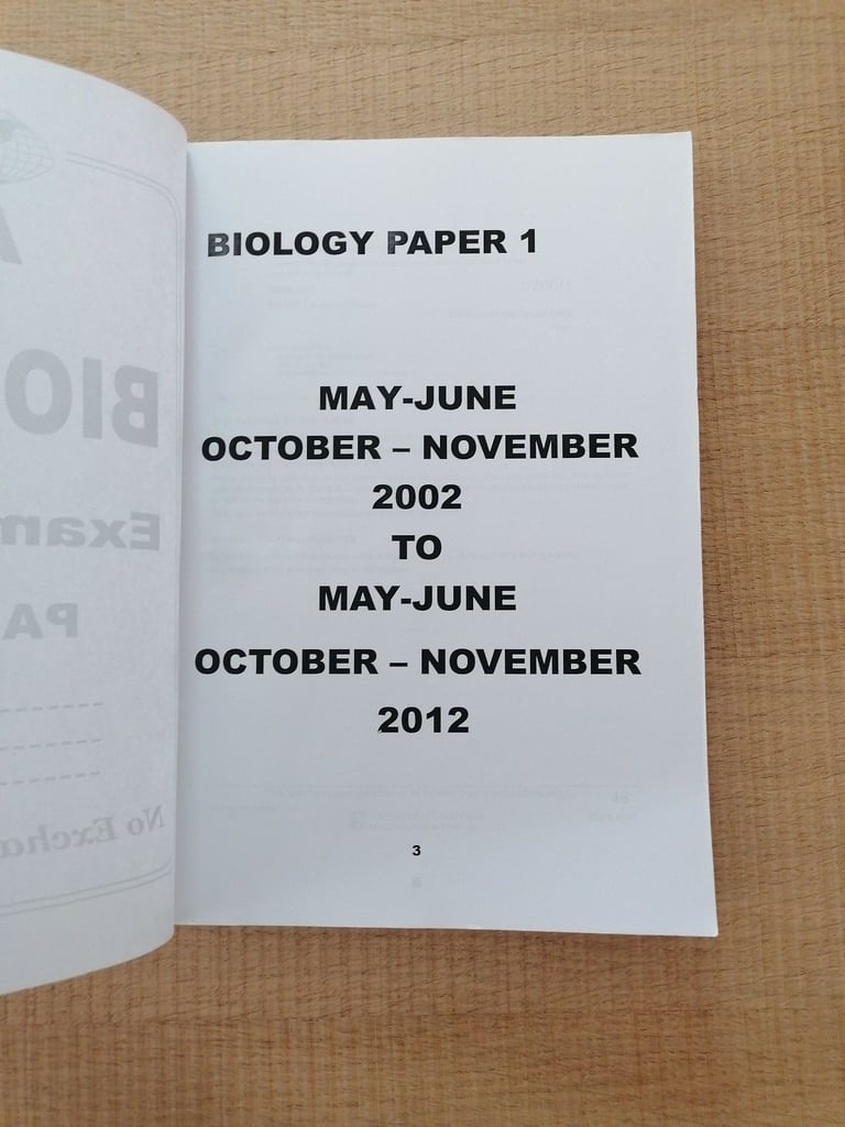 AS Level Biology and Chemiatry Practice Papers